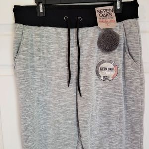 Seven Oaks Mens Sherpa Lined Jogger Nwt 